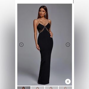 Bella Barnet rhinestone evening dress